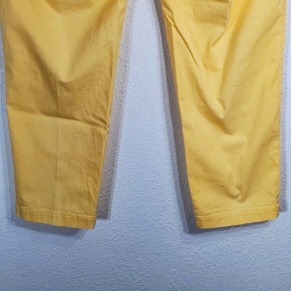 Kut from the Kloth Bright Yellow Size 8 Crop Trouser Cotton Stretch Chino Pants - Picture 12 of 12